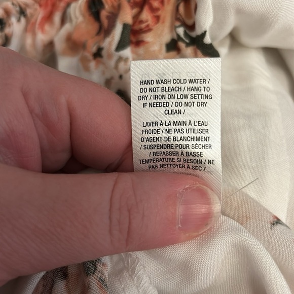 White with Pink Flowers Romantic Maxi-Dress, Sz S - Picture 7 of 7